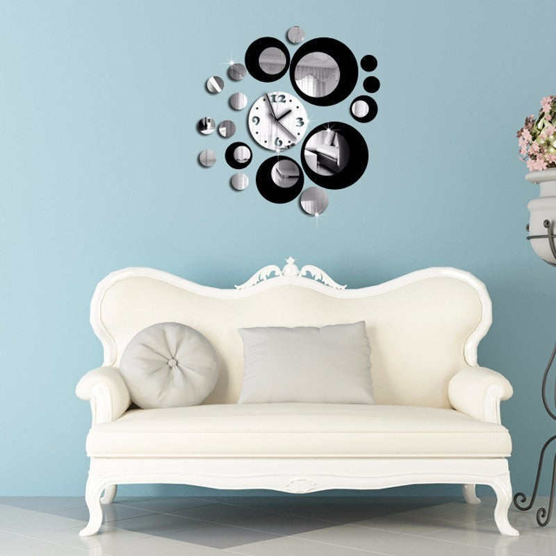 3D Acrylic Digital Mirror Wall Sticker Wall Clock