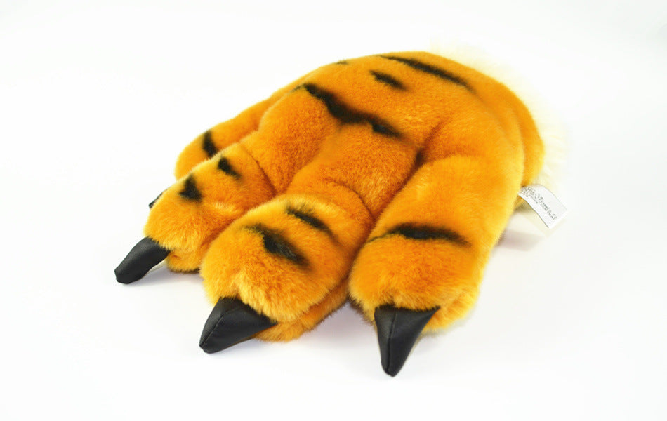 Plush Tiger Paw Gloves Tiger Ear Headband and Tail Costume