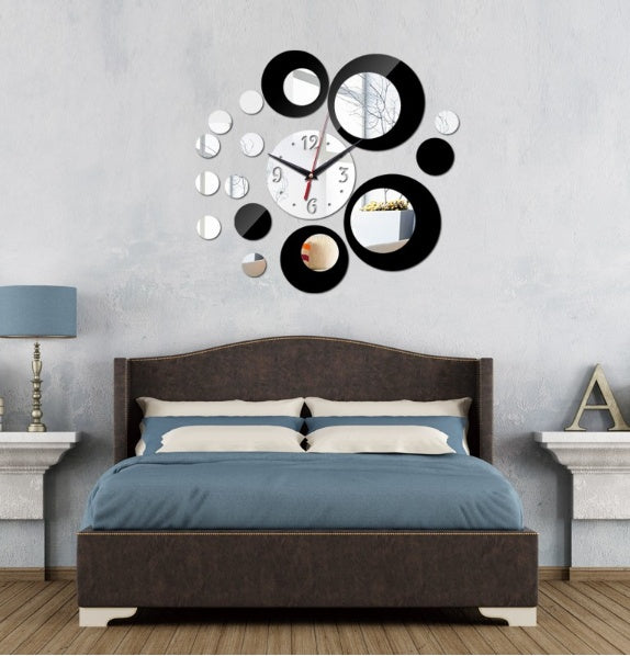 3D Acrylic Digital Mirror Wall Sticker Wall Clock