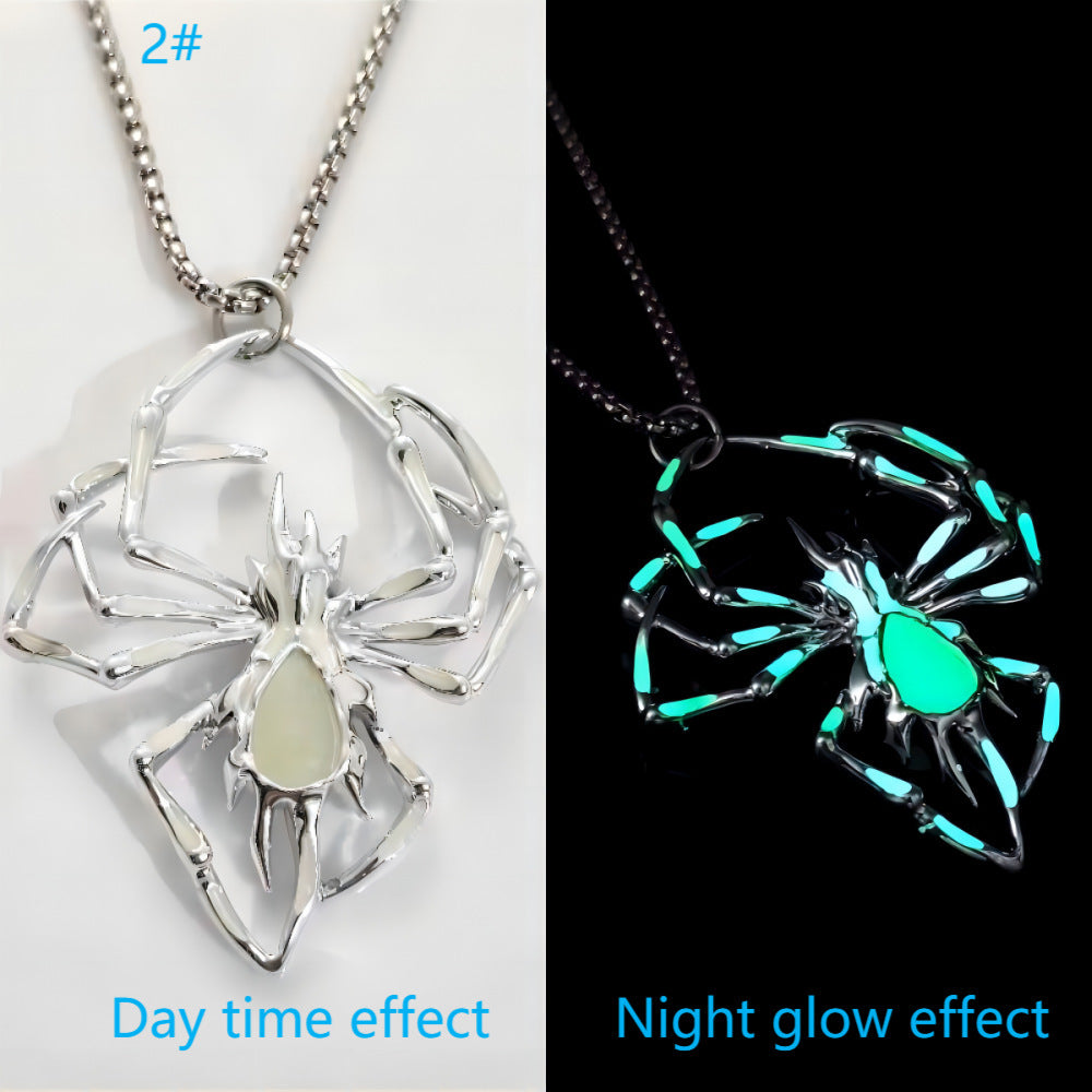 Luminous Spider Necklace Glow In The Dark