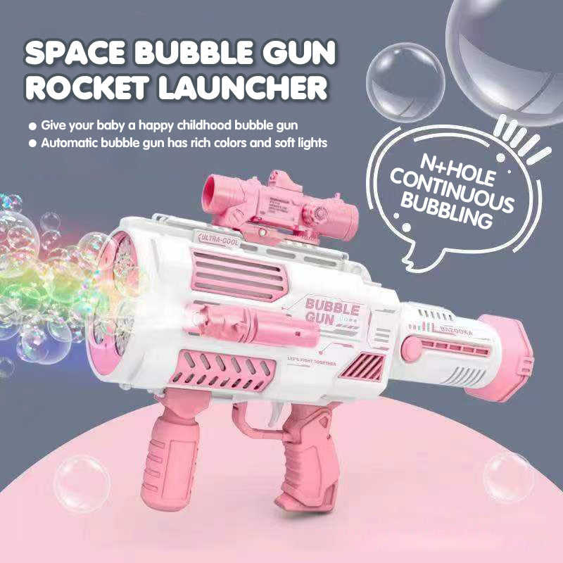 Bubbles Gun Kids Toy Rocket Soap Portable Bubble Machine