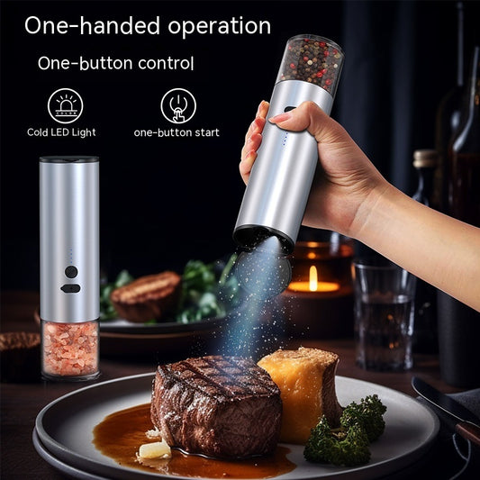 Electric Pepper Grinder Mill Machine Rechargeable Electric Pepper And Salt Grinder Set With LED Kitchen Gadgets