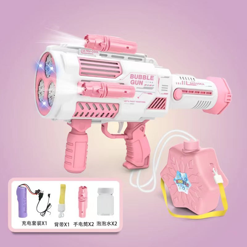 Bubbles Gun Kids Toy Rocket Soap Portable Bubble Machine