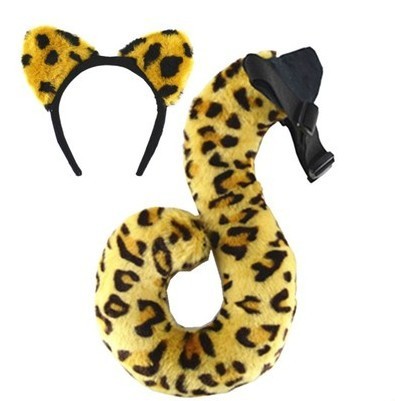 Plush Tiger Paw Gloves Tiger Ear Headband and Tail Costume