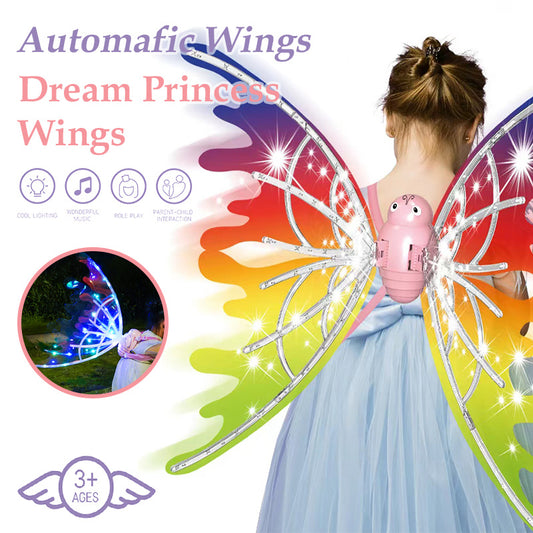 Electrical Butterfly Wings With Lights Glowing Shiny Dress Up Moving Fairy Wings